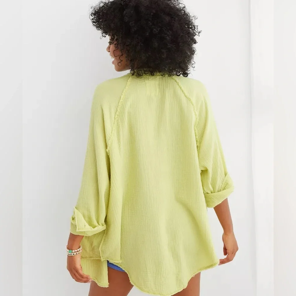 Aerie Pool to Party Swim Cover Up in Mint Colorway Women’s Oversized Top - Picture 3 of 5